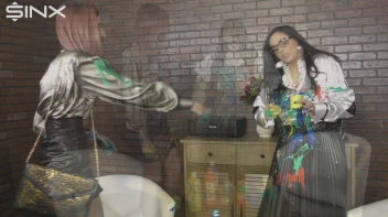 Eurobabes Get Covered In Wet And Messy Paint Catfight Screencap 40 on www.sinx.com