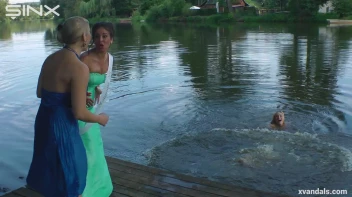 Beauty queens catfight in a lake - Cam 2 Screencap 51 on www.sinx.com