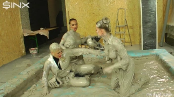 Messy girls double team hot blonde in mud wrestling catfight Screencap 13 on www.sinx.com