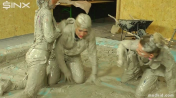 Messy girls double team hot blonde in mud wrestling catfight Screencap 24 on www.sinx.com