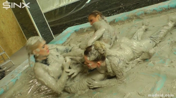 Messy girls double team hot blonde in mud wrestling catfight Screencap 36 on www.sinx.com