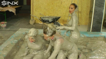 Messy girls double team hot blonde in mud wrestling catfight Screencap 45 on www.sinx.com