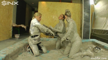 Messy girls double team hot blonde in mud wrestling catfight Screencap 6 on www.sinx.com