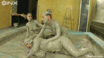 Messy girls double team hot blonde in mud wrestling catfight Screencap 62 on www.sinx.com