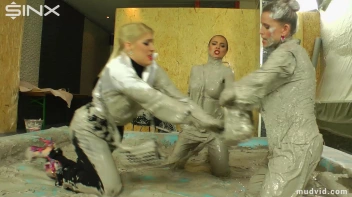 Messy girls double team hot blonde in mud wrestling catfight Screencap 7 on www.sinx.com