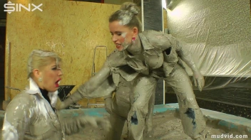 Messy girls double team hot blonde in mud wrestling catfight Screencap 10 on www.sinx.com