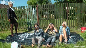 Wet paint play-fighting with four sexy ladies Screencap 3 on www.sinx.com