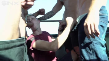 Blonde Twink Enjoys Gay Orgy On A Voyeuristic Bus Screencap 17 on www.sinx.com