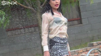 Brunette's Very Wet Sprinkler Frolic Screencap 20 on www.sinx.com