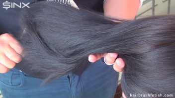 Sexy brunette gets her hair brushed to perfection Screencap 34 on www.sinx.com