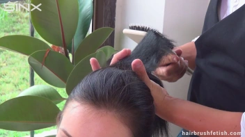 Sexy brunette gets her hair brushed to perfection Screencap 10 on www.sinx.com