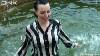 Hot Babe's Wet And Messy Outdoor Cool Down Screencap 26 on www.sinx.com