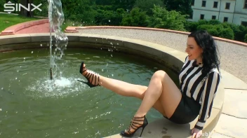 Hot Babe's Wet And Messy Outdoor Cool Down Screencap 3 on www.sinx.com