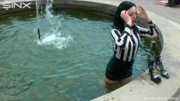 Hot Babe's Wet And Messy Outdoor Cool Down Screencap 11 on www.sinx.com