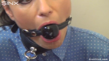 Leashed Brunette Drools While Humiliated With Ball Gag Screencap 14 on www.sinx.com
