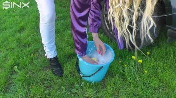 Wet & Messy Car Washing For Playful Blonde Screencap 1 on www.sinx.com