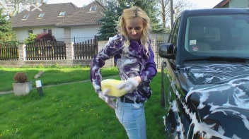 Wet & Messy Car Washing For Playful Blonde Screencap 25 on www.sinx.com