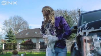 Wet & Messy Car Washing For Playful Blonde Screencap 30 on www.sinx.com