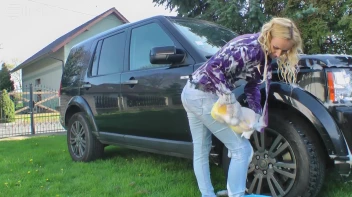 Wet & Messy Car Washing For Playful Blonde Screencap 37 on www.sinx.com