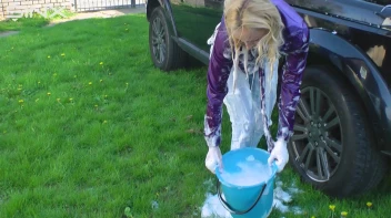 Wet & Messy Car Washing For Playful Blonde Screencap 48 on www.sinx.com