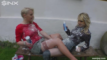 Sensual Blondes Smear Cream Over Their Sexy Clothes Screencap 87 on www.sinx.com