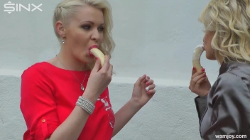 Sensual Blondes Smear Cream Over Their Sexy Clothes Screencap 9 on www.sinx.com