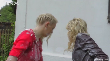 Sensual Blondes Smear Cream Over Their Sexy Clothes Screencap 99 on www.sinx.com