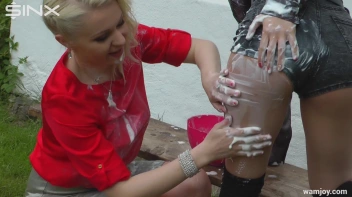 Sensual Blondes Smear Cream Over Their Sexy Clothes Screencap 21 on www.sinx.com