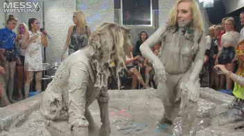 Messy Wrestling: Blonde Bombshells Rock The Ring And Get Their Mud On! Screencap 11 on www.sinx.com