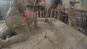 Messy Wrestling: Blonde Bombshells Rock The Ring And Get Their Mud On! Screencap 13 on www.sinx.com