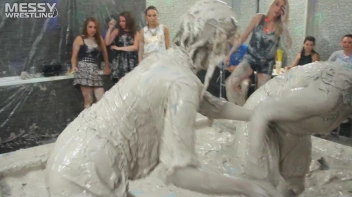 Messy Wrestling: Blonde Bombshells Rock The Ring And Get Their Mud On! Screencap 22 on www.sinx.com