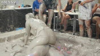 Messy Wrestling: Blonde Bombshells Rock The Ring And Get Their Mud On! Screencap 23 on www.sinx.com