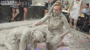 Messy Wrestling: Blonde Bombshells Rock The Ring And Get Their Mud On! Screencap 24 on www.sinx.com
