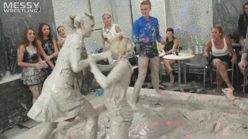 Messy Wrestling: Blonde Bombshells Rock The Ring And Get Their Mud On! Screencap 39 on www.sinx.com