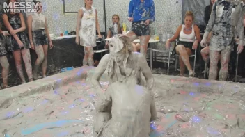 Messy Wrestling: Blonde Bombshells Rock The Ring And Get Their Mud On! Screencap 41 on www.sinx.com