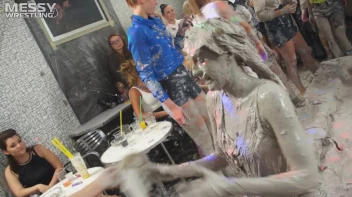 Messy Wrestling: Blonde Bombshells Rock The Ring And Get Their Mud On! Screencap 53 on www.sinx.com