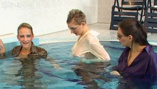 Latest deal - Clothed Bitchy Trio Get Wet In Pool