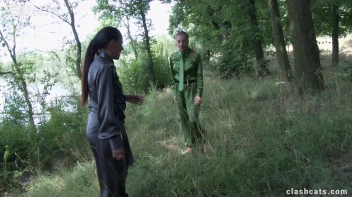 Feisty Twins Catfight In The Woods Screencap 3 on www.sinx.com