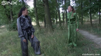 Feisty Twins Catfight In The Woods Screencap 4 on www.sinx.com