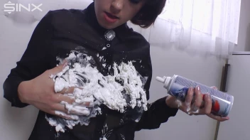 Cutie Covers Herself In Cream Before Showering Screencap 18 on www.sinx.com