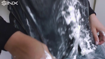 Cutie Covers Herself In Cream Before Showering Screencap 26 on www.sinx.com