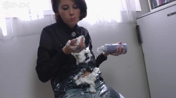 Cutie Covers Herself In Cream Before Showering Screencap 34 on www.sinx.com