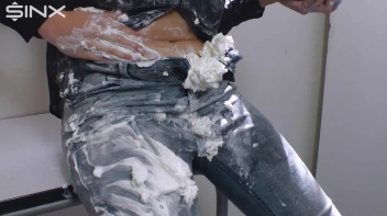 Cutie Covers Herself In Cream Before Showering Screencap 35 on www.sinx.com