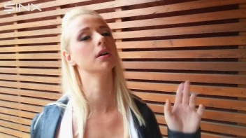 Titty Bouncing Blonde Smokes Outside Screencap 12 on www.sinx.com