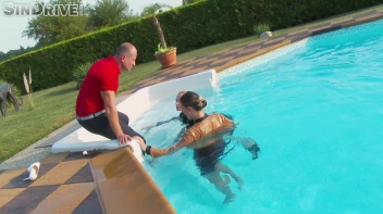 Dip In The Pool For Some Dick!  Freaky Foursome Gets Wet and Messy! Screencap 12 on www.sinx.com