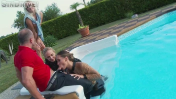 Dip In The Pool For Some Dick!  Freaky Foursome Gets Wet and Messy! Screencap 17 on www.sinx.com