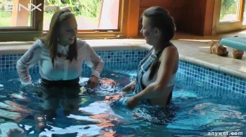 Twins Enjoy A Fully Clothed Splash In The Pool Screencap 22 on www.sinx.com