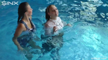 Twins Enjoy A Fully Clothed Splash In The Pool Screencap 30 on www.sinx.com