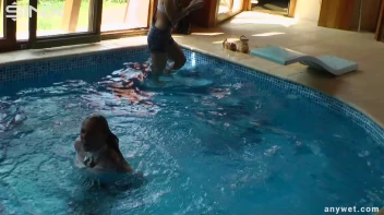 Twins Enjoy A Fully Clothed Splash In The Pool Screencap 35 on www.sinx.com