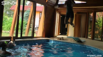 Twins Enjoy A Fully Clothed Splash In The Pool Screencap 36 on www.sinx.com